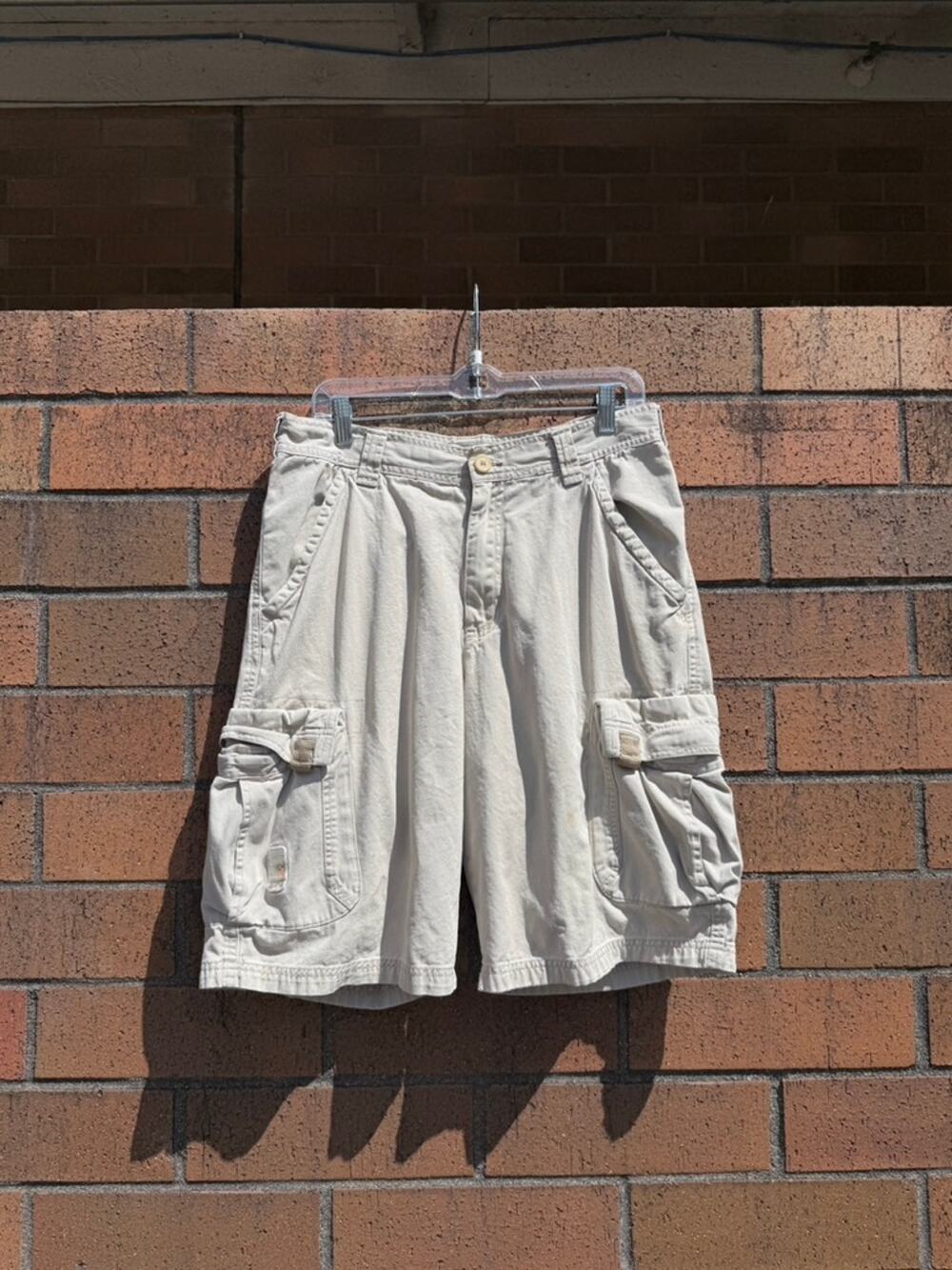 Y2K Canyon River Blues Vintage Beige Cream Cargo Workwear Hip Hop Shorts Mossimo